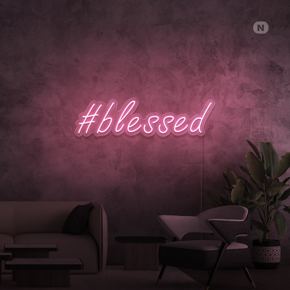 Neon Schild #Blessed