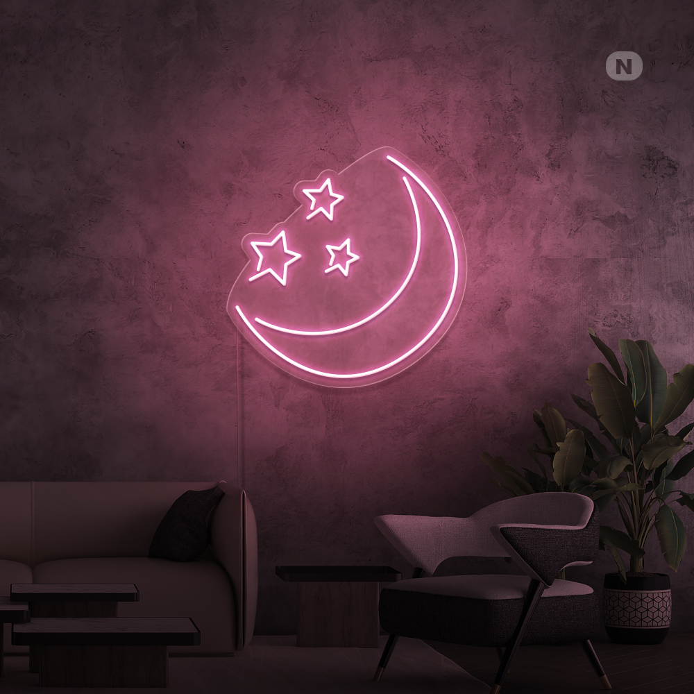 Neon Schild Mond