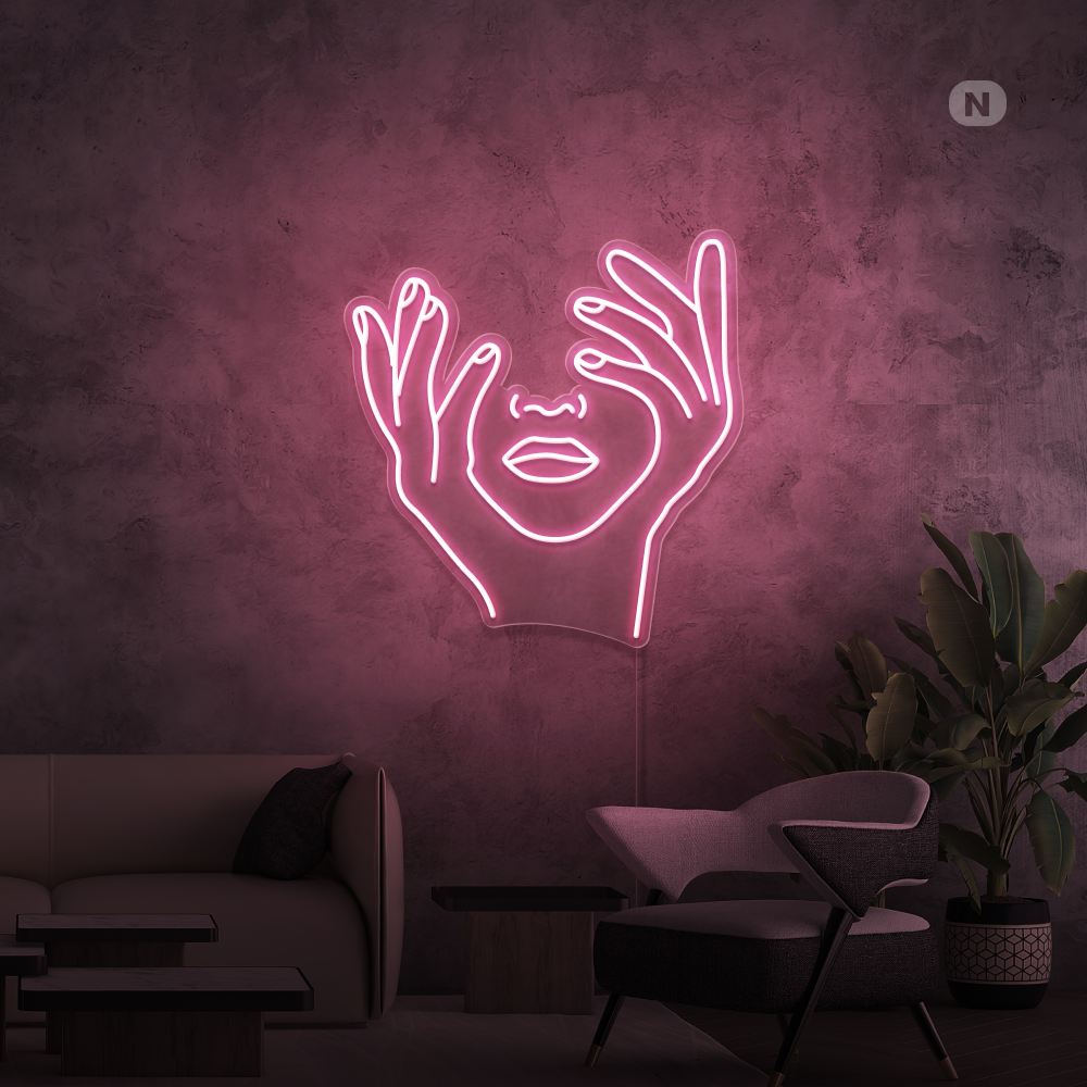 Neon Schild Künstlerisches Gesicht