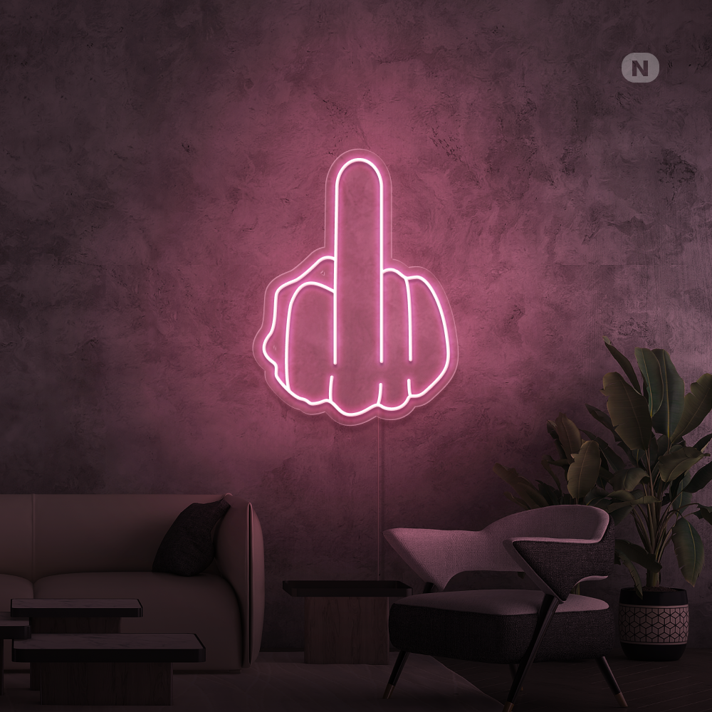 Neon Schild Mittelfinger