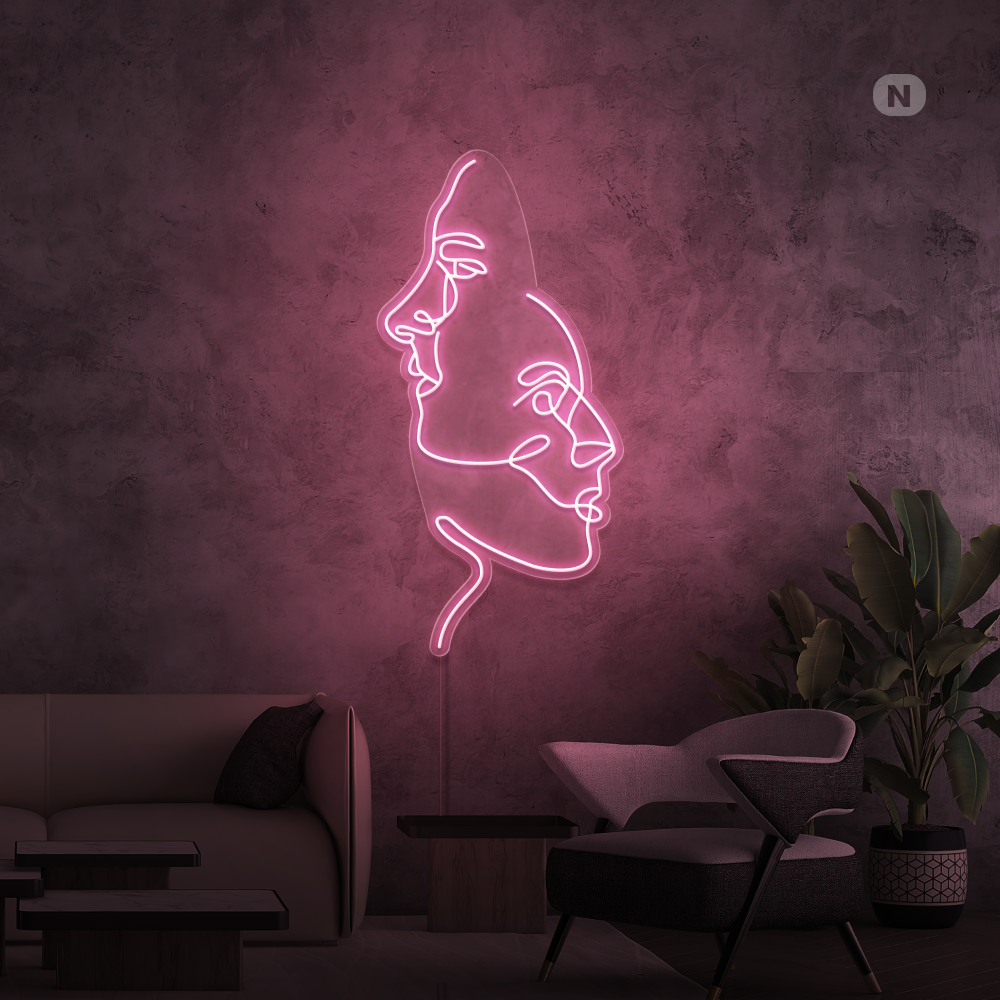 Neon Schild Die Gesichter