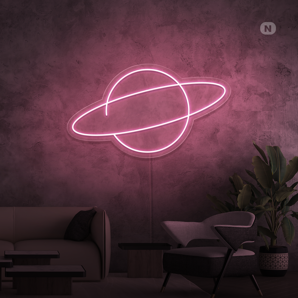 Neon Schild Planet