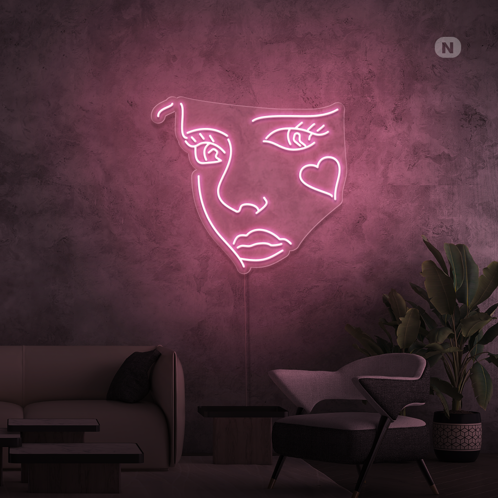 Neon Schild Joker Gesicht