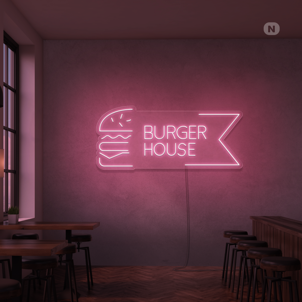 Neon Schild Burger House