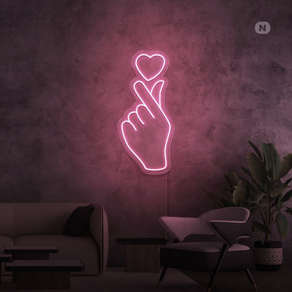 Neon Schild Liebe Hand