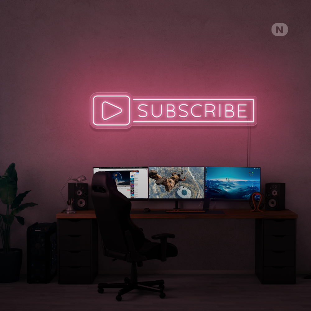 Neon Schild Subscribe