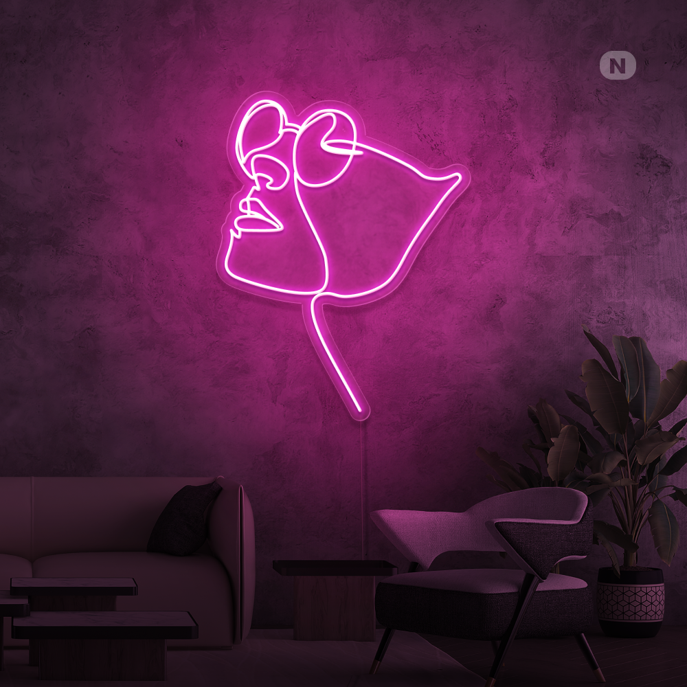 Neon Schild Gesicht mit Brille