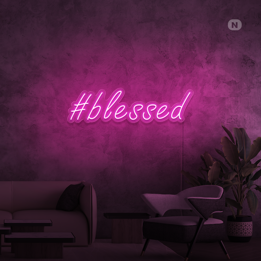Neon Schild #Blessed