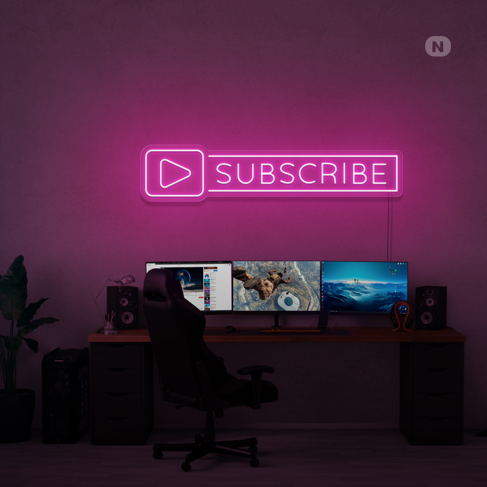Neon Schild Subscribe
