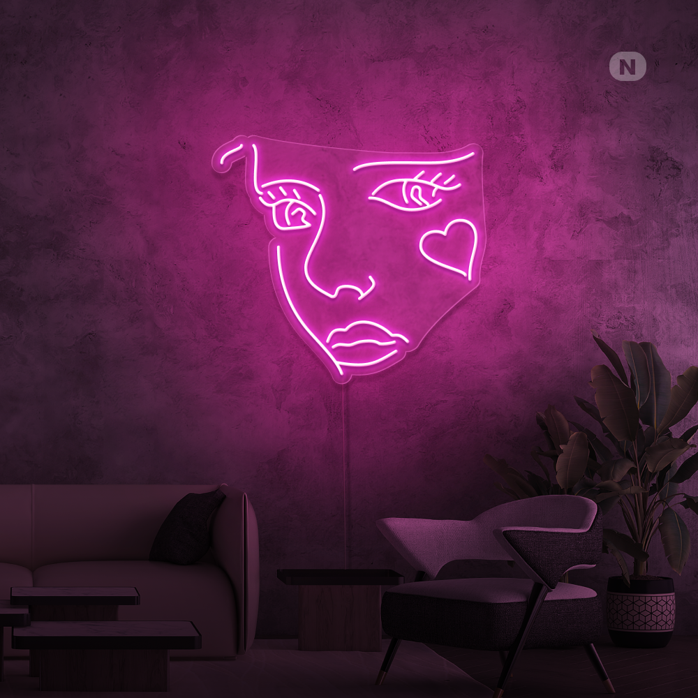 Neon Schild Joker Gesicht