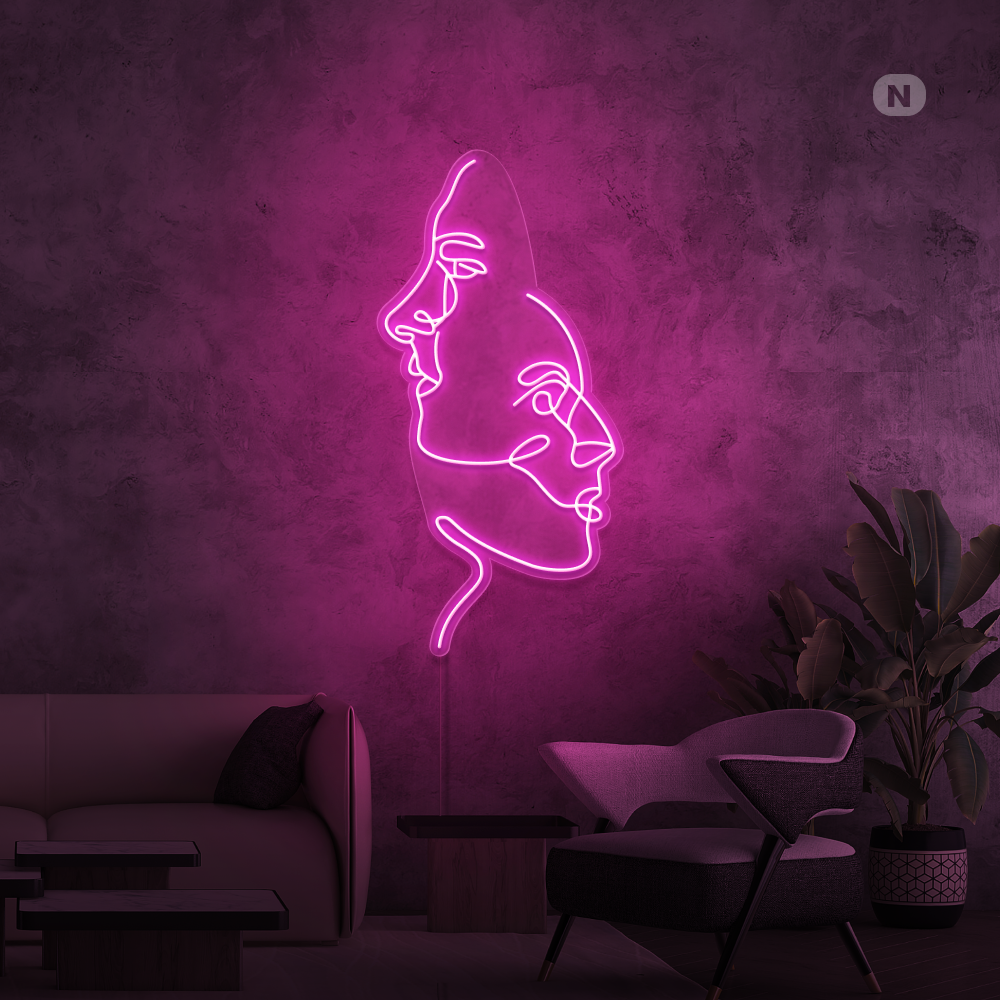 Neon Schild Die Gesichter