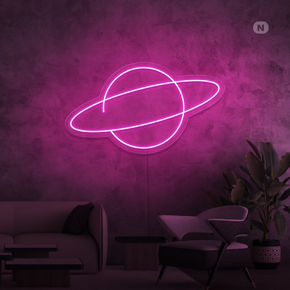 Neon Schild Planet