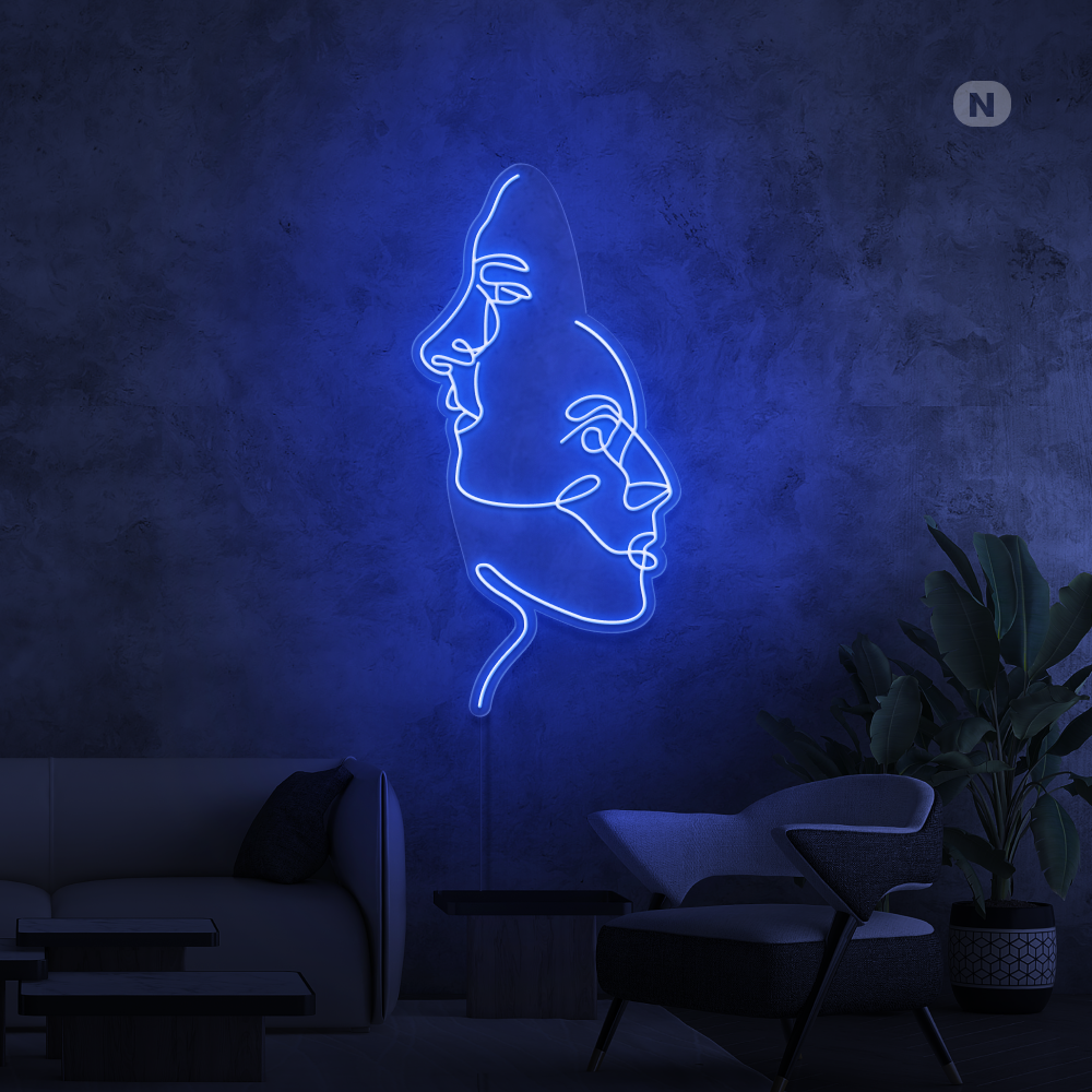 Neon Schild Die Gesichter