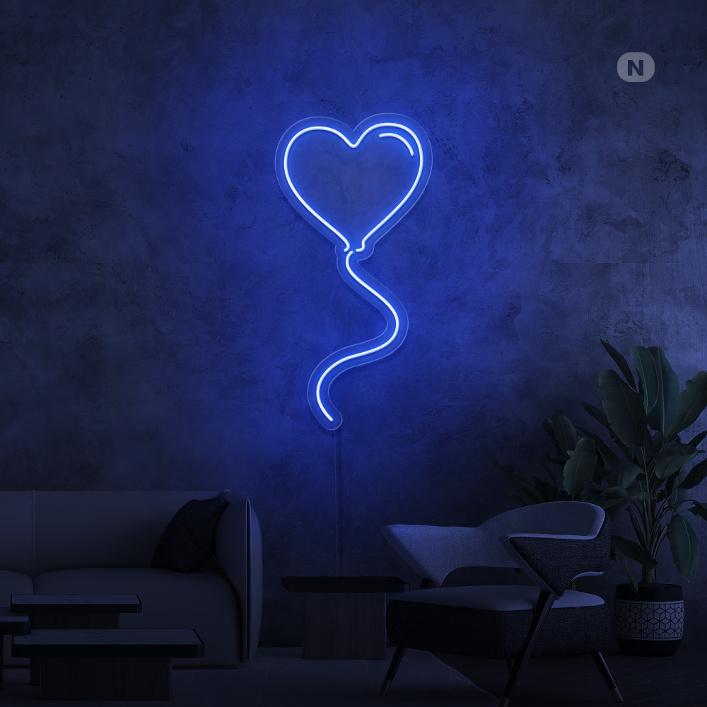 Neon Schild Liebesballon