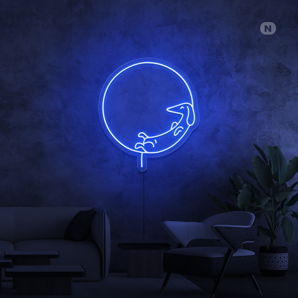 Neon Schild Schlafender Hund