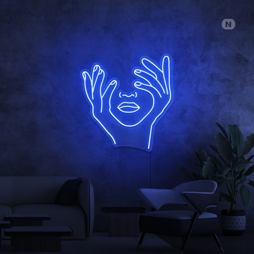 Neon Schild Künstlerisches Gesicht