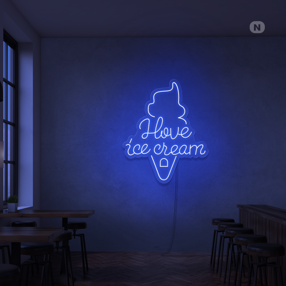 Neon Schild I love ice cream