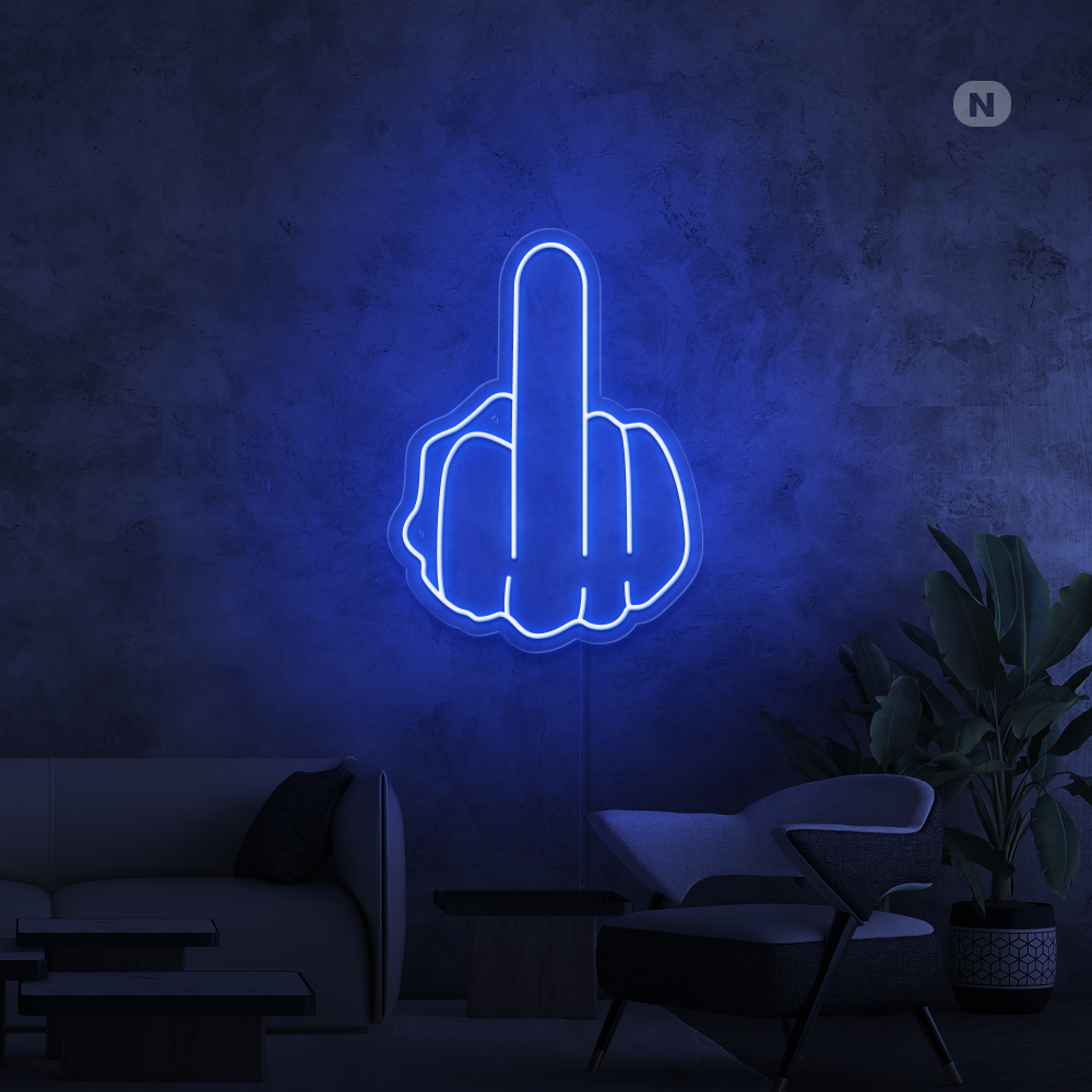 Neon Schild Mittelfinger