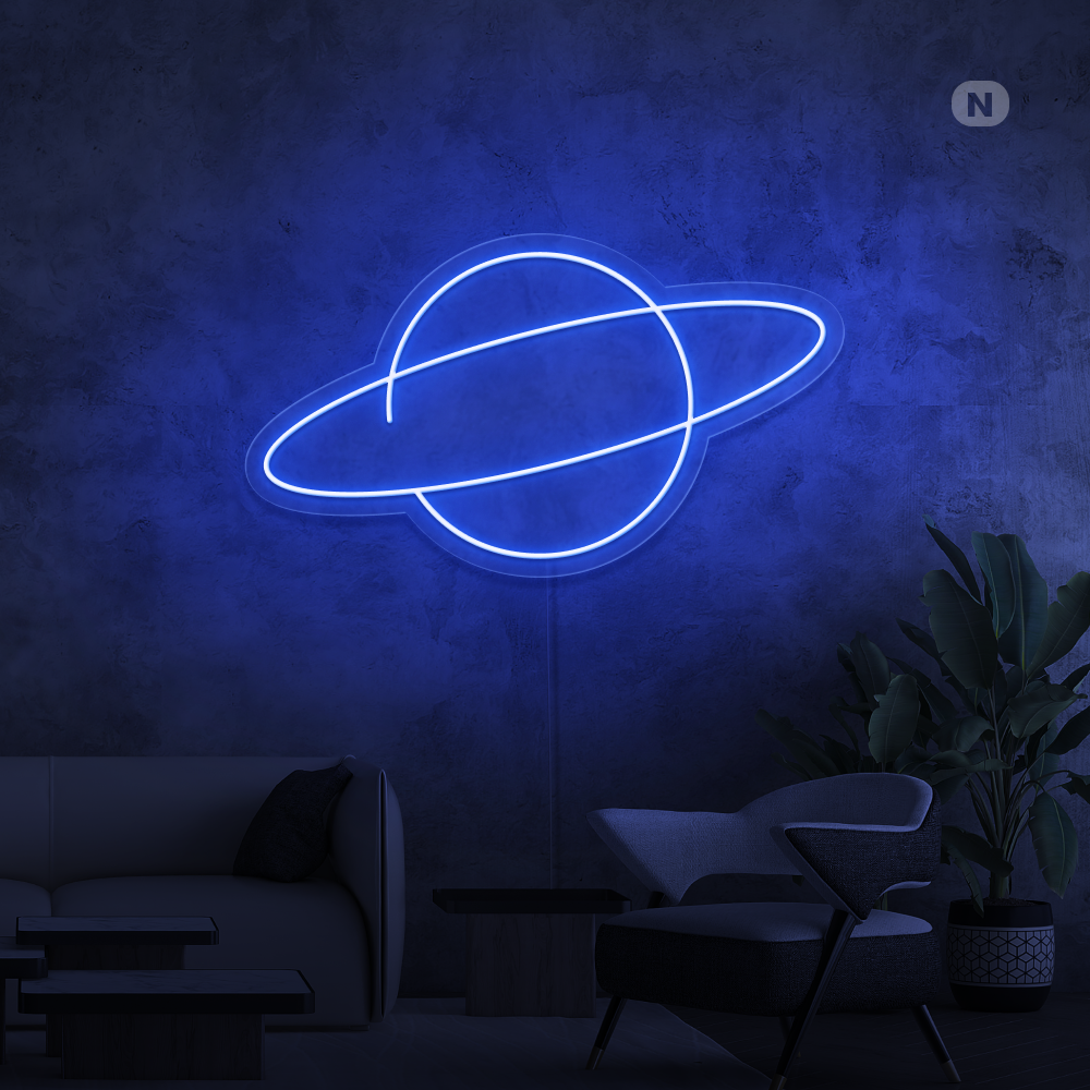 Neon Schild Planet