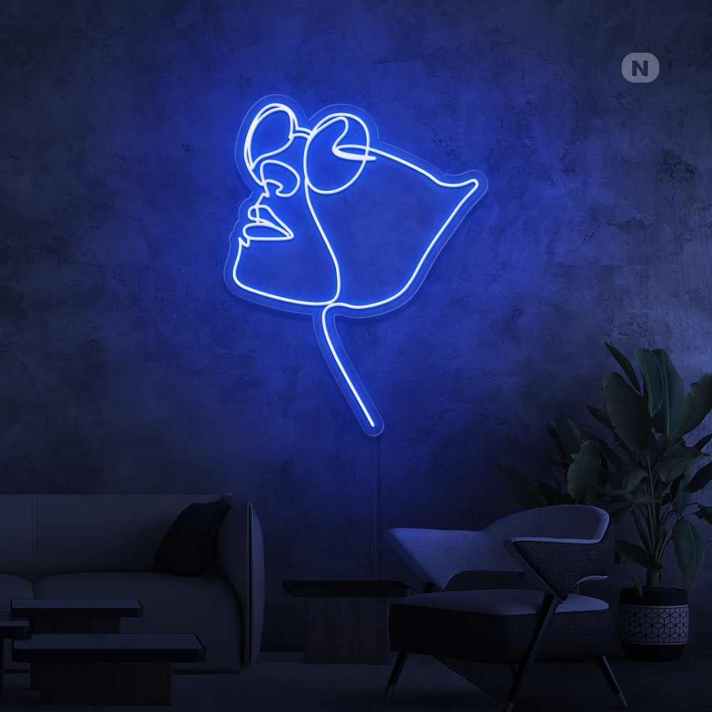 Neon Schild Gesicht mit Brille