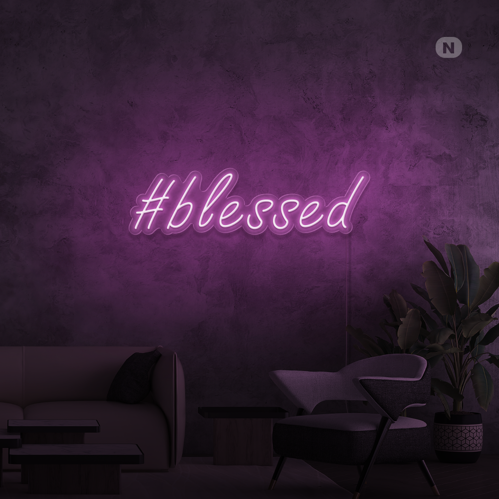 Neon Schild #Blessed