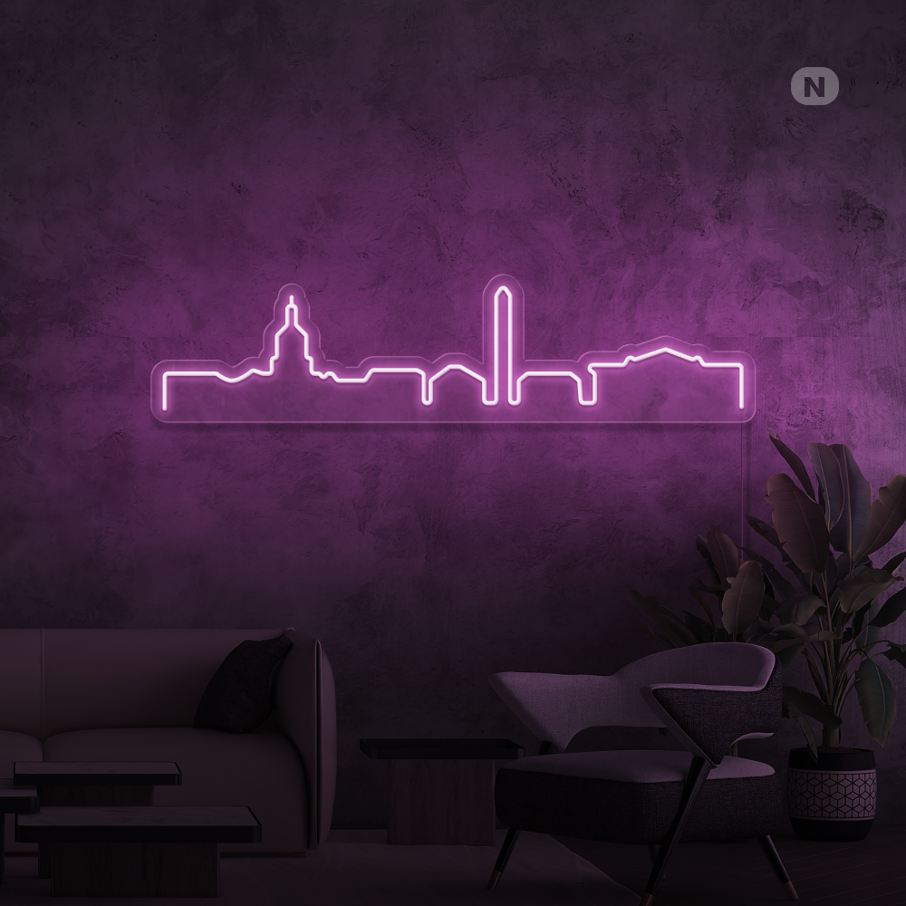 Neon Schild Skyline