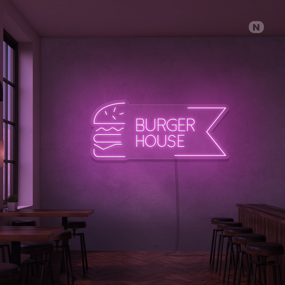 Neon Schild Burger House