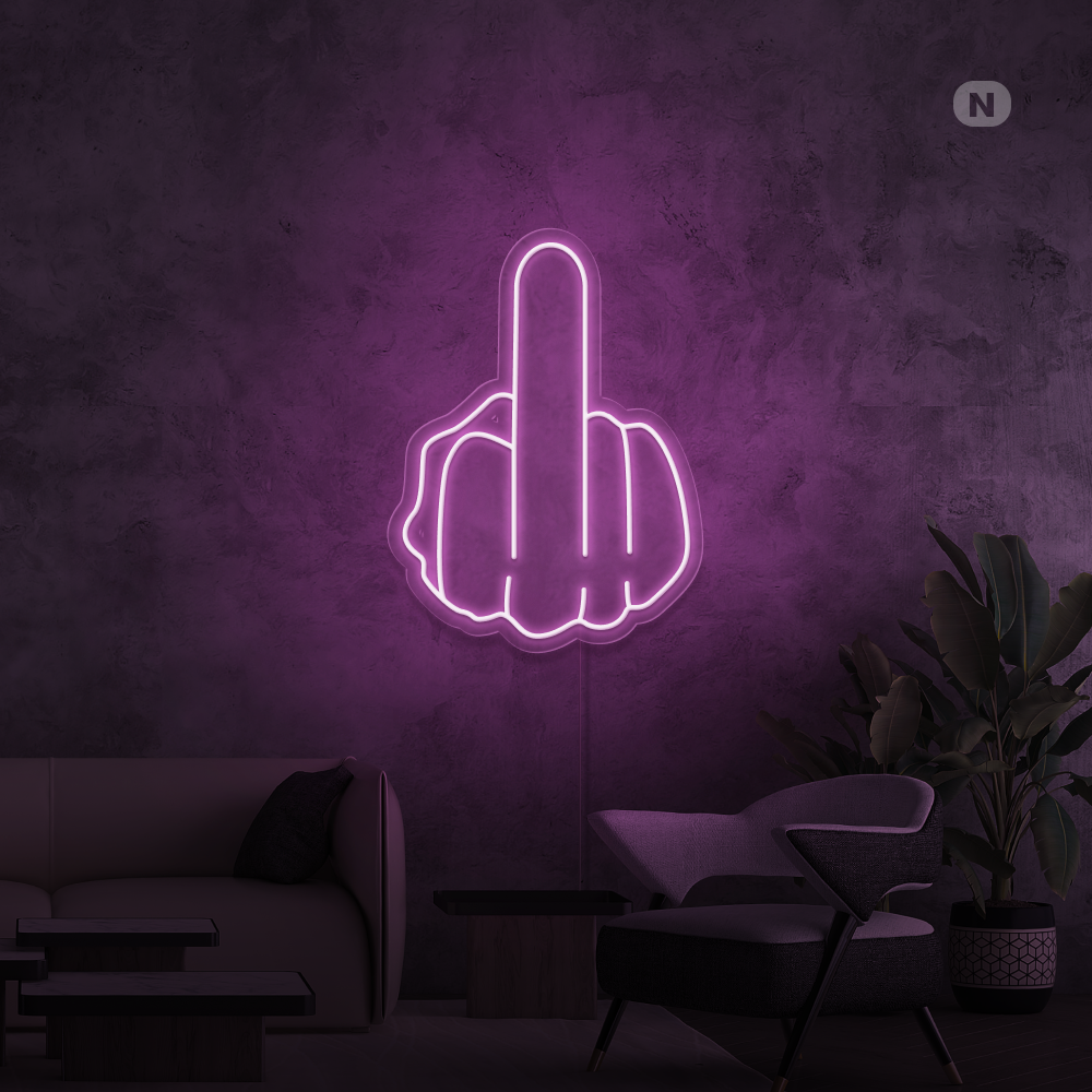 Neon Schild Mittelfinger