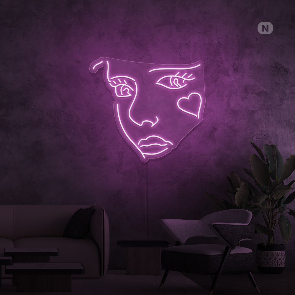 Neon Schild Joker Gesicht