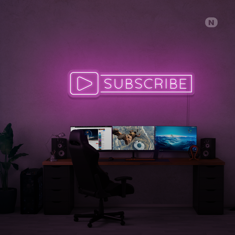 Neon Schild Subscribe