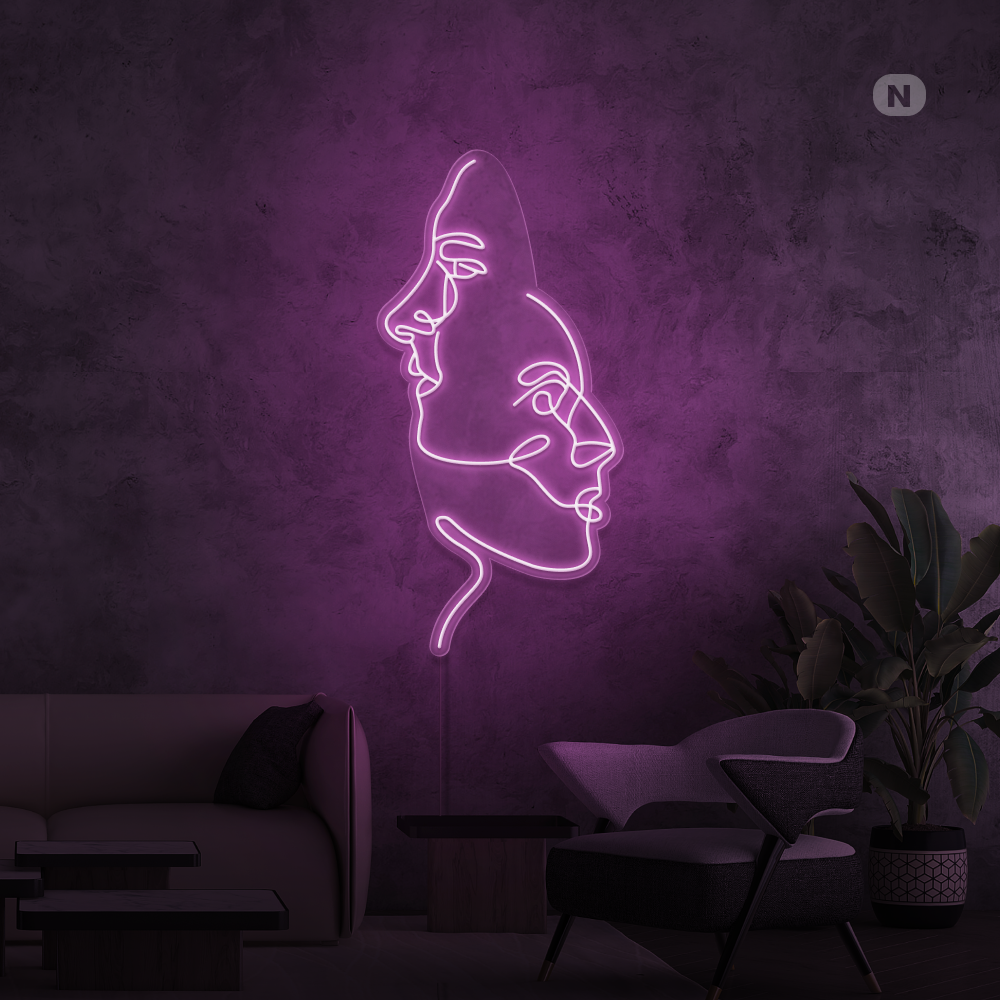 Neon Schild Die Gesichter
