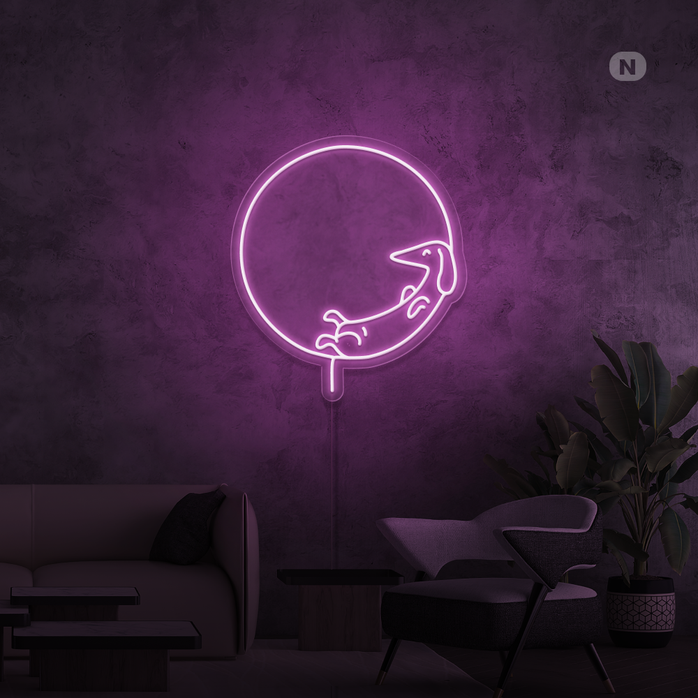 Neon Schild Schlafender Hund