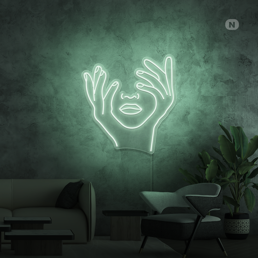 Neon Schild Künstlerisches Gesicht