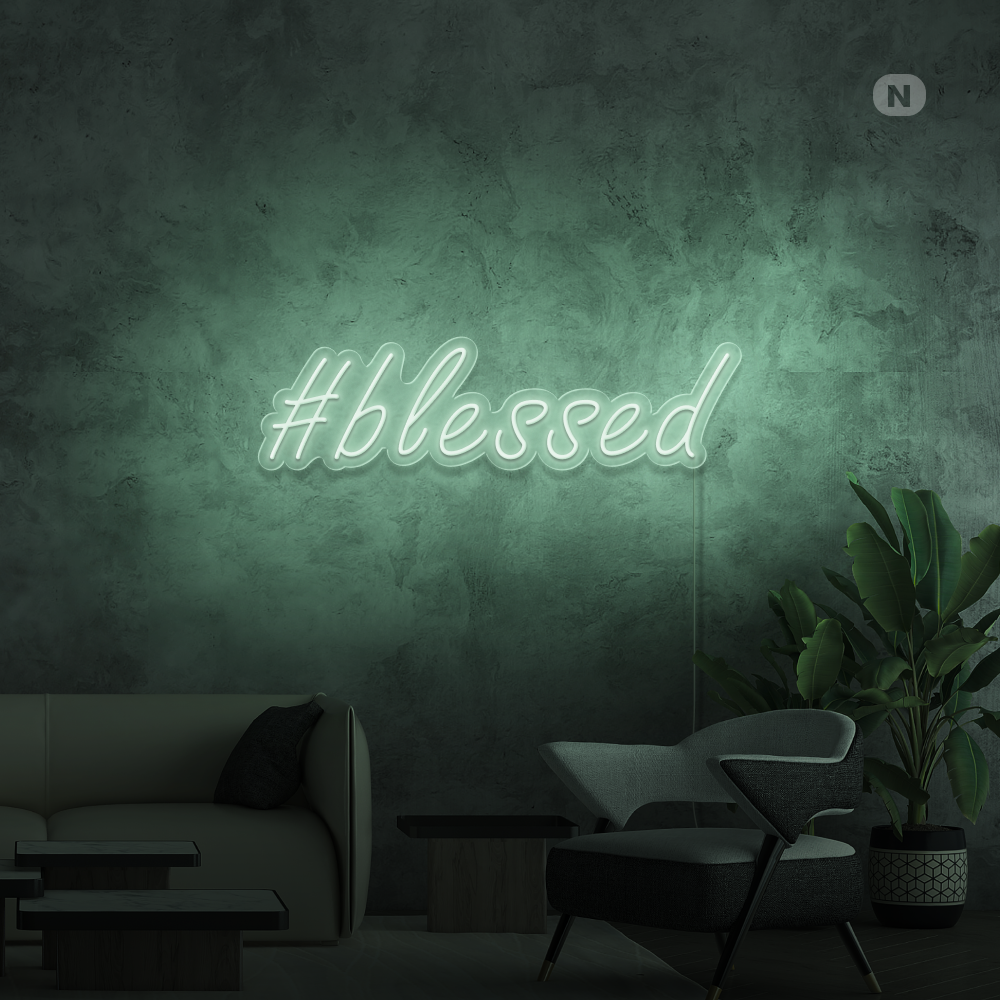Neon Schild #Blessed