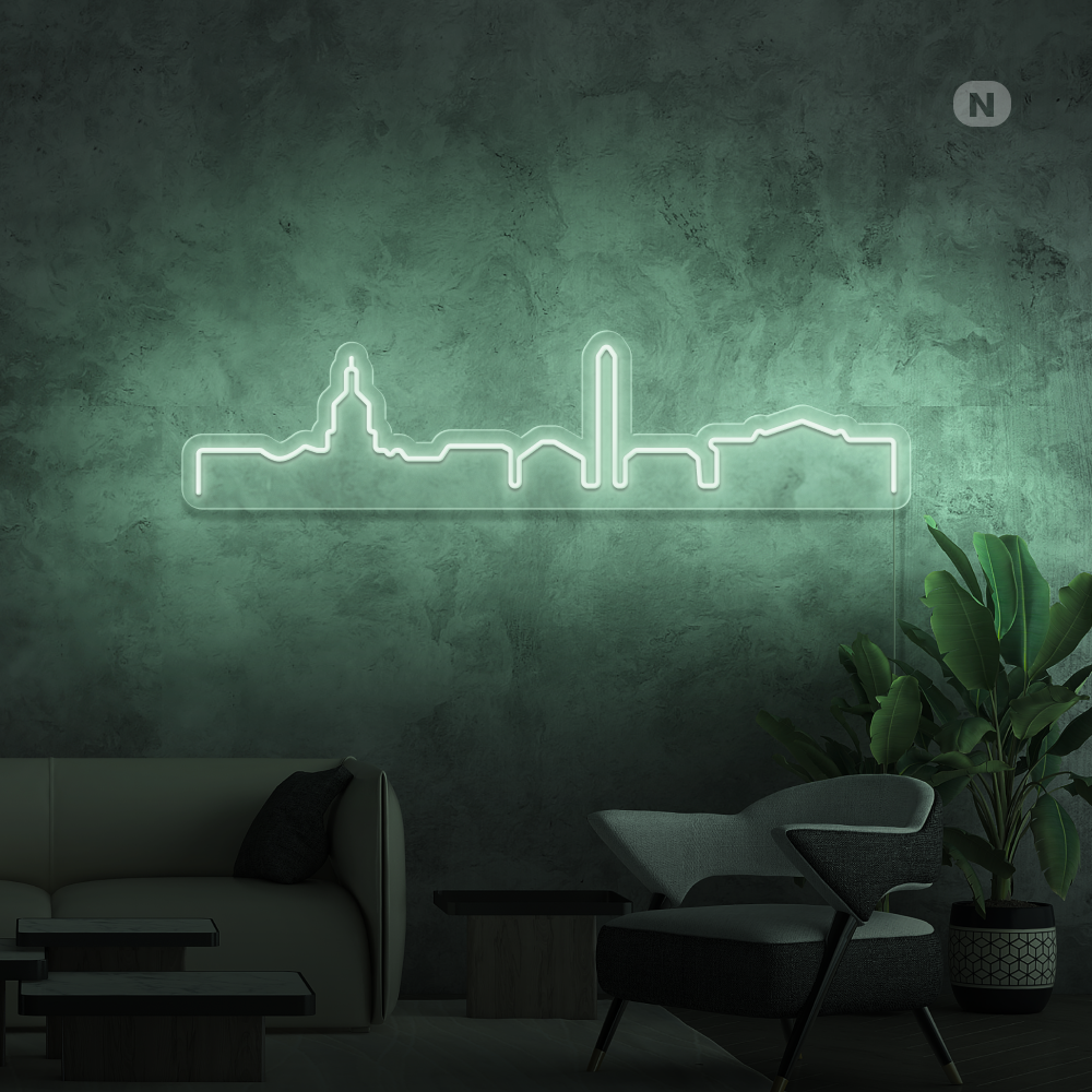 Neon Schild Skyline