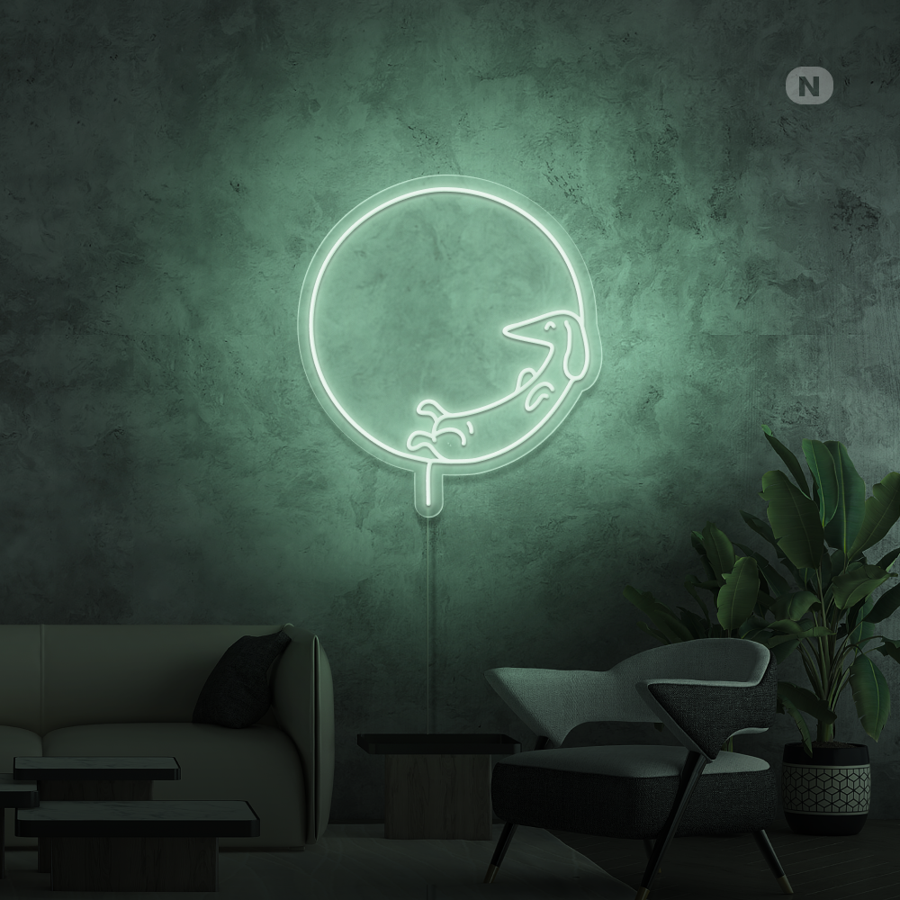 Neon Schild Schlafender Hund