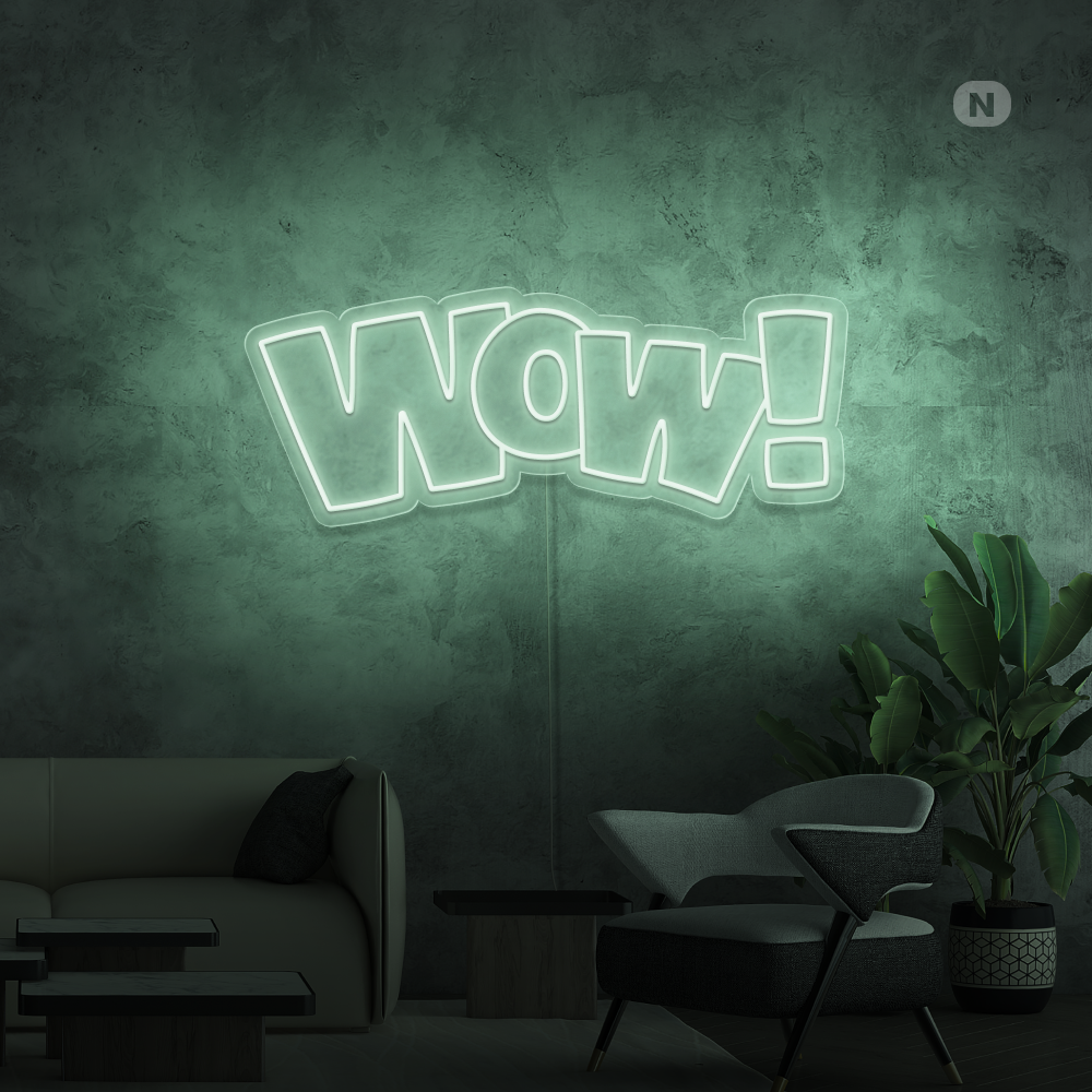 Neon Schild Wow!