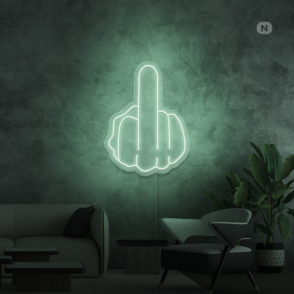 Neon Schild Mittelfinger