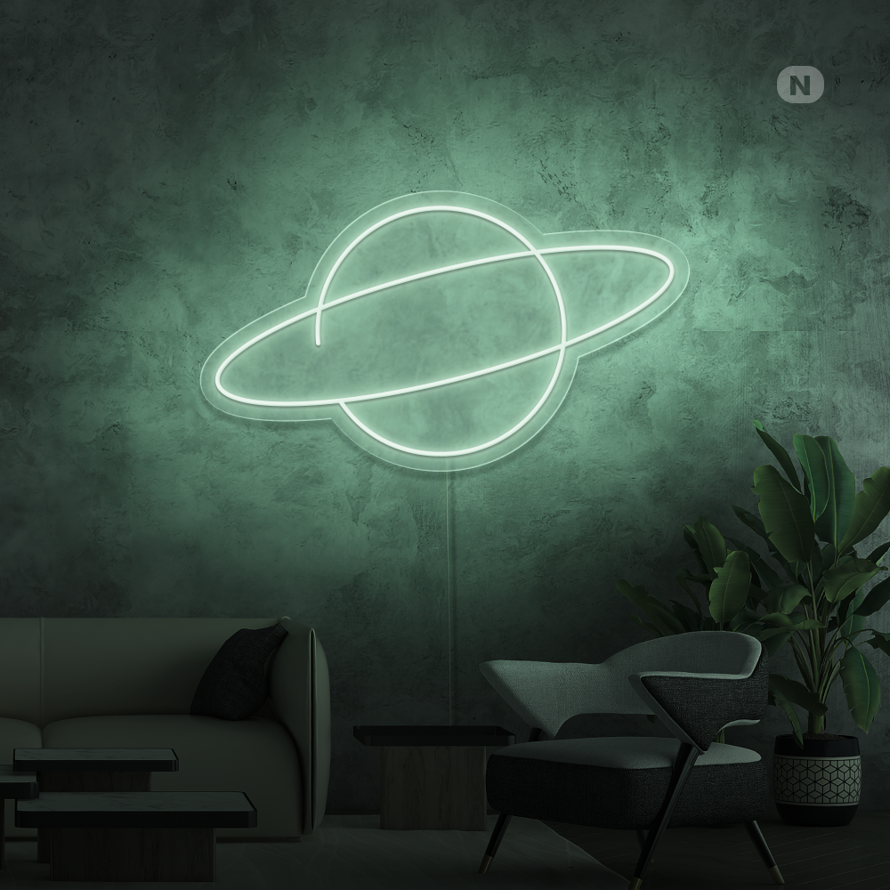 Neon Schild Planet