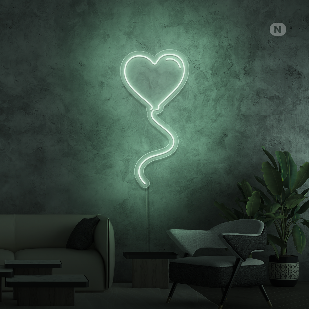 Neon Schild Liebesballon