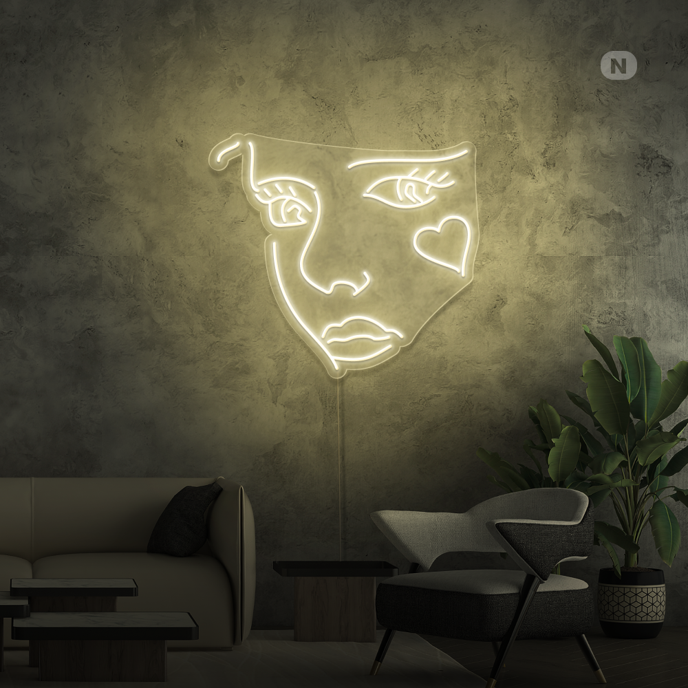 Neon Schild Joker Gesicht