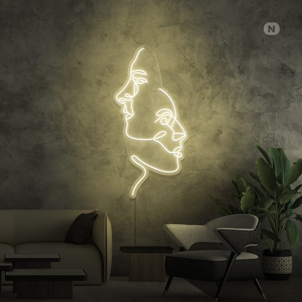 Neon Schild Die Gesichter