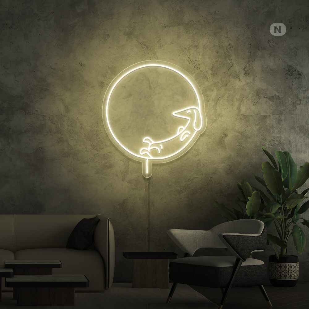 Neon Schild Schlafender Hund