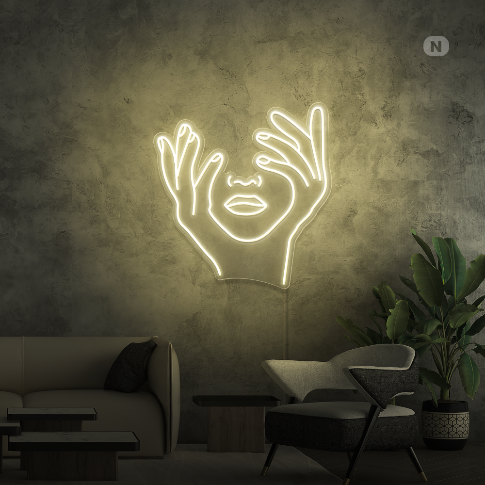 Neon Schild Künstlerisches Gesicht