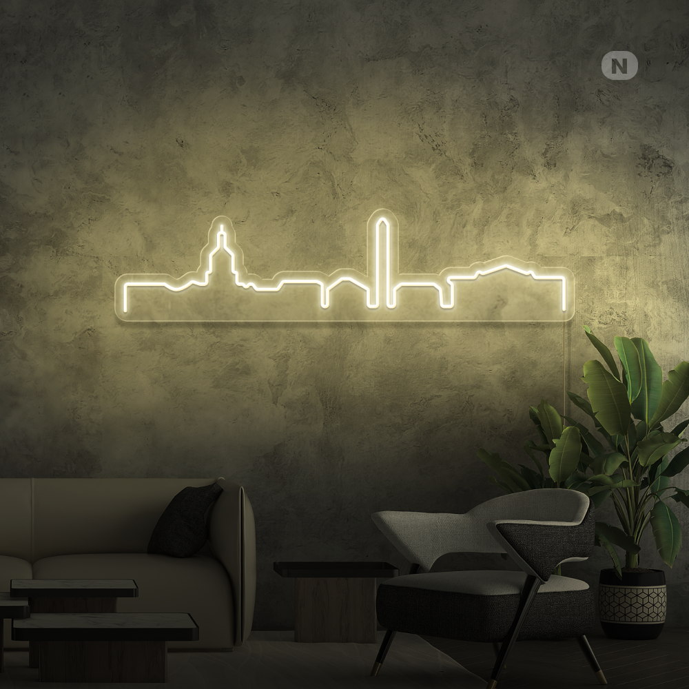 Neon Schild Skyline