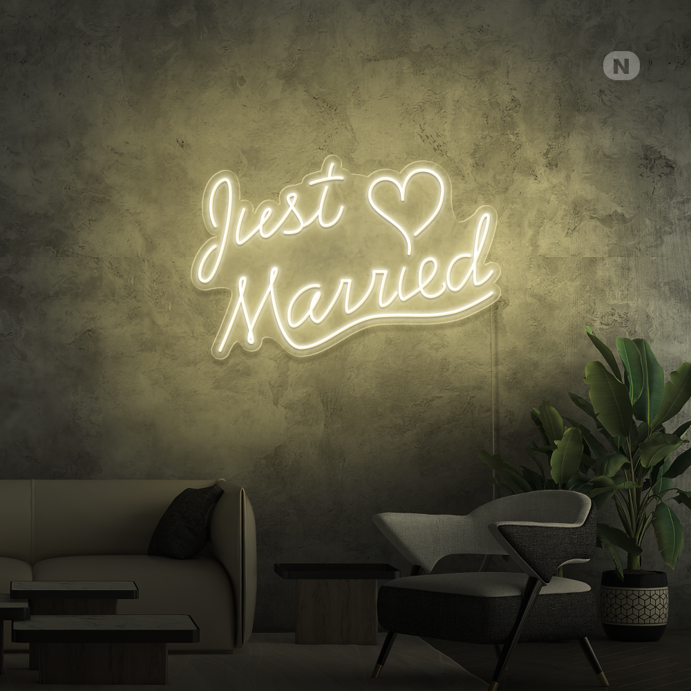 Neon Schild Just Married