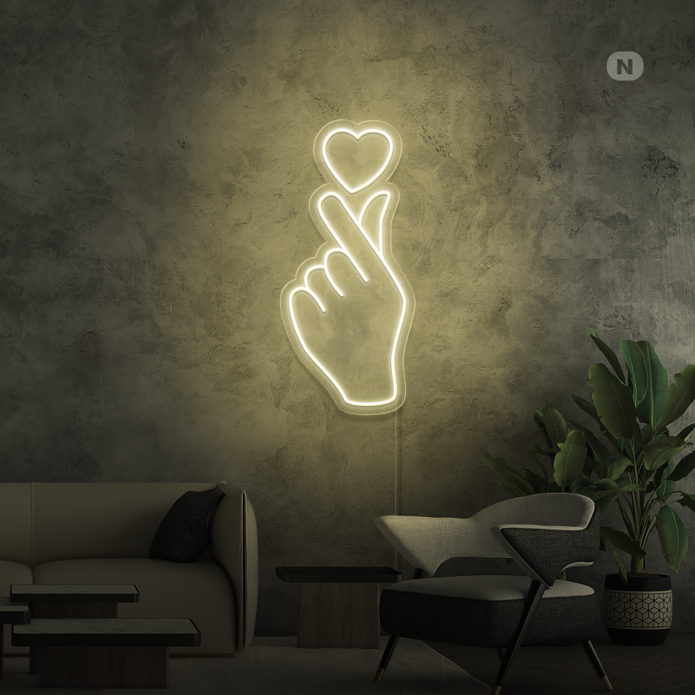 Neon Schild Liebe Hand
