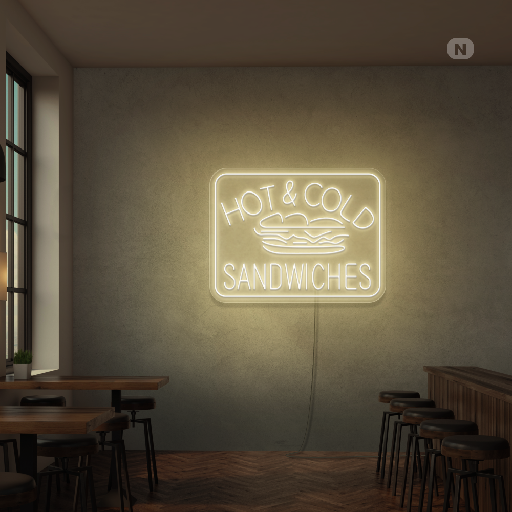 Neon Schild Hot & Cold Sandwiches