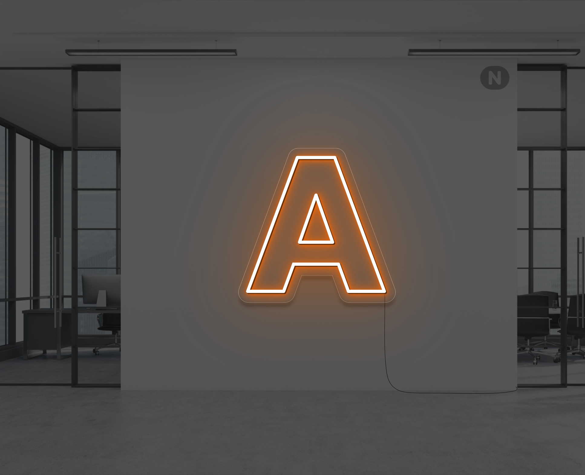 neon-buchstabe-a-orange