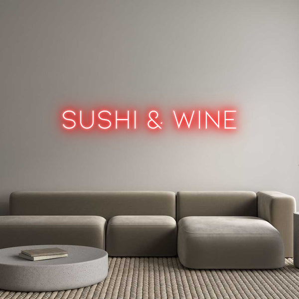 Individuelles Neon: Sushi & Wine